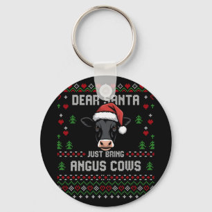 Angus-Kühe Weihnachten Rindfleisch Rinder Hässlich Schlüsselanhänger