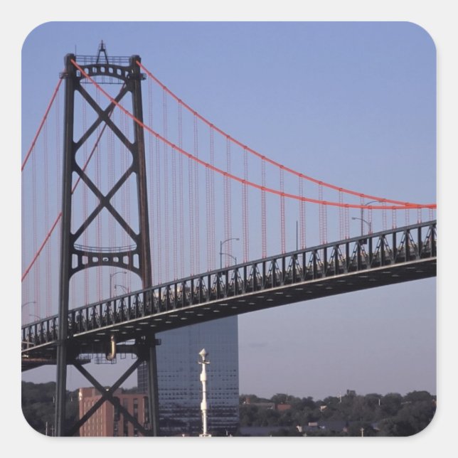 Angus L Macdonald Bridge, Halifax, Nova 2 Quadratischer Aufkleber (Vorderseite)