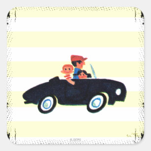 Anhalten der offenen Straße 3 Quadratischer Aufkleber