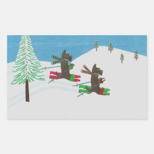 Anhalten der Slopes 2015CardWettbewerb-Labels Rechteckiger Aufkleber