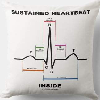 Anhaltender Heartbeat Inside Electrocardiogramm Sp Kissen