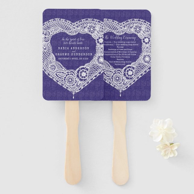 Anhänger des Stoffprogramms "Wedding white lace na Fächer (Vorne und Hinten)