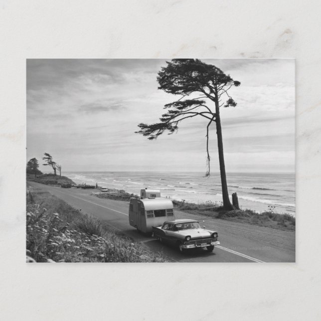 Anhänger für die Fahrzeugausziehung Postkarte (Vorderseite)