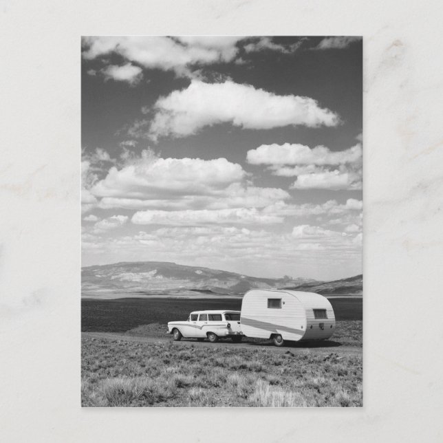 Anhänger für Kraftfahrzeuge auf der Straße Postkarte (Vorderseite)