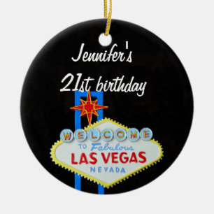 Anhänger Las Vegas-Geburtstags-21 Keramikornament