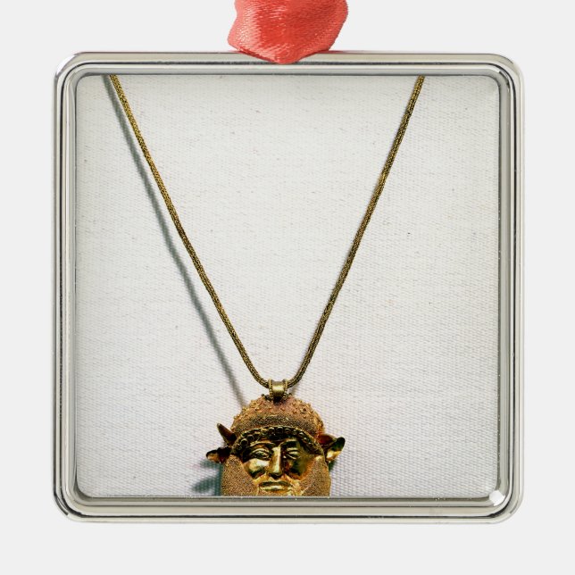 Anhänger mit dem Kopf des Flussgottes Achelous Ornament Aus Metall (Vorne)