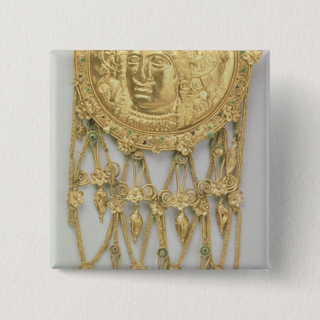 Anhänger mit dem Kopf von Athene Parthenos Button (Vorderseite)