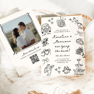 Anhängerin von Hand gezogener Doodles Einladung