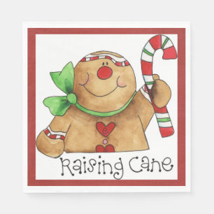 Anheben der Stock-Lebkuchen-Mann-Serviette Serviette
