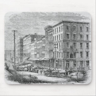 Anheben eines Blockes der Gebäude in Chicago Mousepad