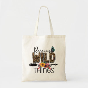 Anheben von Wild Things Leopard Print Blume Pfeil Tragetasche