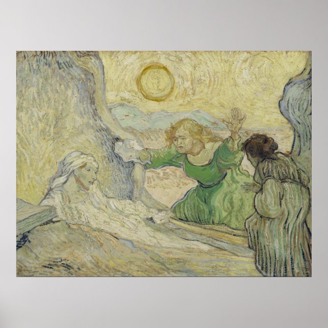 Anhebung von Lazarus nach Rembrandt durch Van Gogh Poster (Vorne)