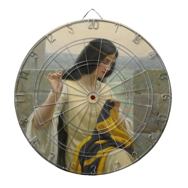 Anheften der Standardflagge (mittelalterliche Frau Dartscheibe (vorne)