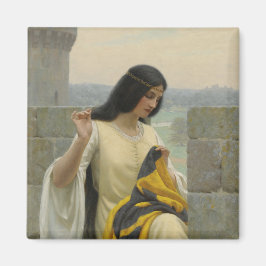 Anheften der Standardflagge (mittelalterliche Frau Magnet