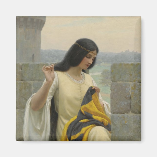 Anheften der Standardflagge (mittelalterliche Frau Magnet (Vorne)