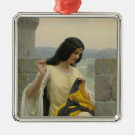 Anheften der Standardflagge (mittelalterliche Frau Ornament Aus Metall