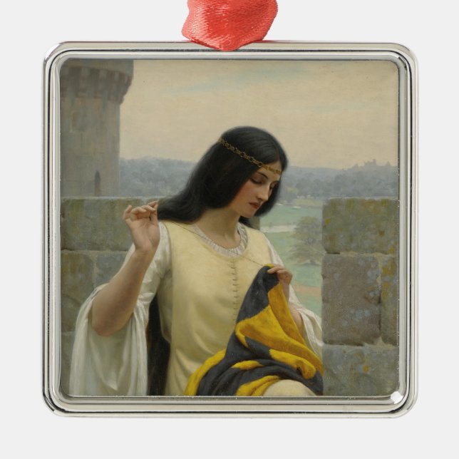 Anheften der Standardflagge (mittelalterliche Frau Ornament Aus Metall (Vorne)