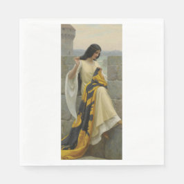 Anheften der Standardflagge (mittelalterliche Frau Serviette