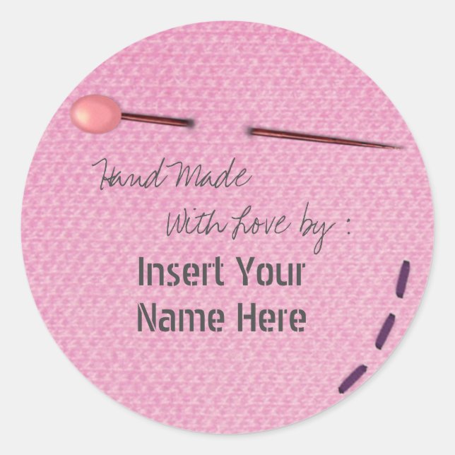 Anheften handgefertigter, rundes Etikett-Aufkleber Runder Aufkleber (Vorderseite)