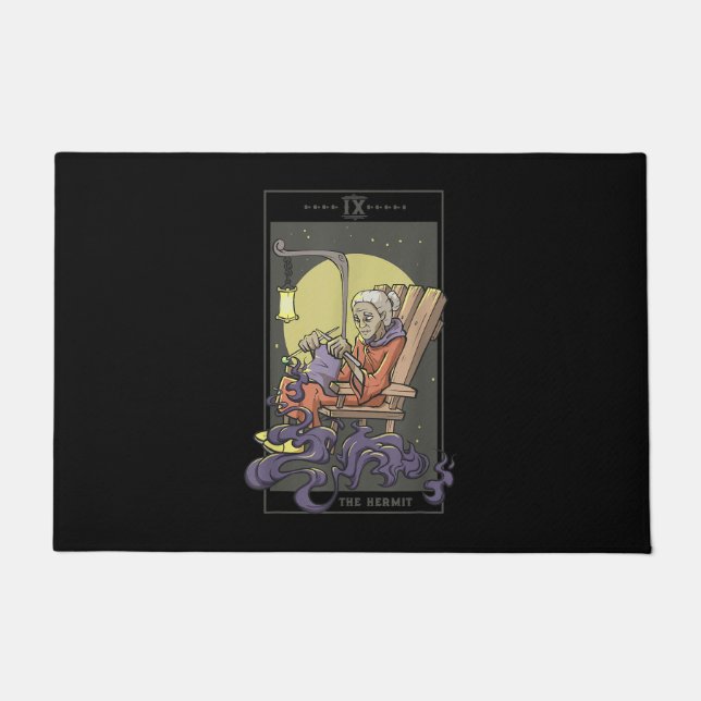 Anheften von Hermit-Tarot-Kartenquilz Fußmatte (Vorderseite)