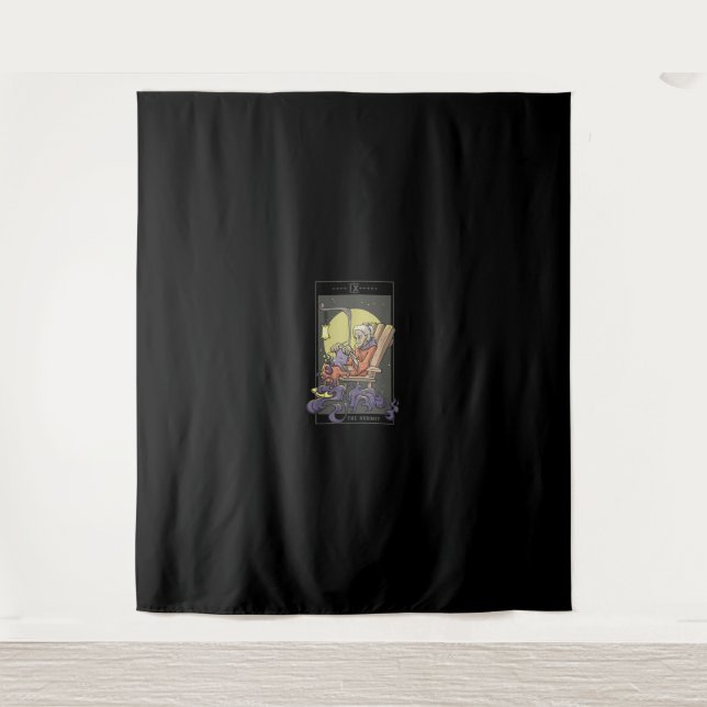 Anheften von Hermit-Tarot-Kartenquilz Wandteppich (Vorderseite)