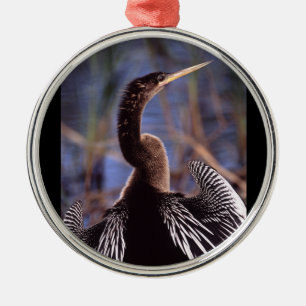 Anhinga und Flügel Silbernes Ornament