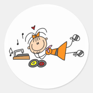 Anhören des Aufklebers für den Record-Player Runder Aufkleber