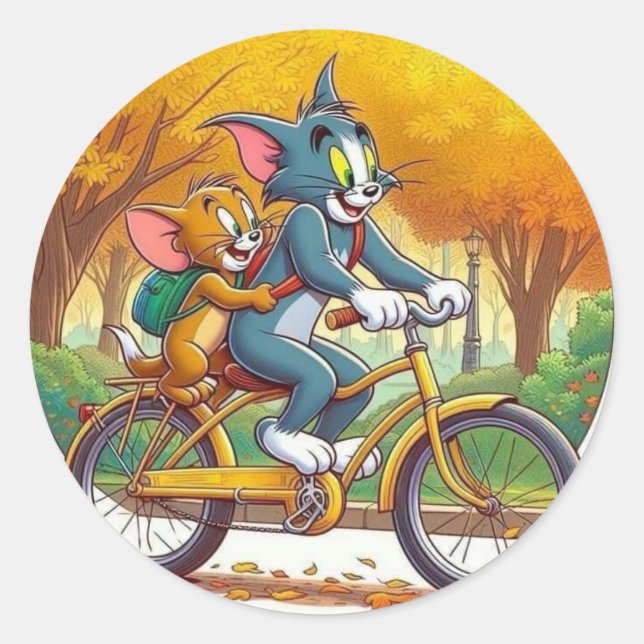 Anima Cartoon Runder Aufkleber (Vorderseite)