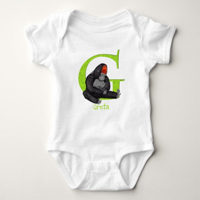Animal ABC G ist ein Baby-Bodysuit für Gorilla Baby Strampler (Vorderseite)