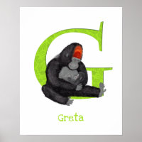 Animal ABC G ist für Gorilla-Druck