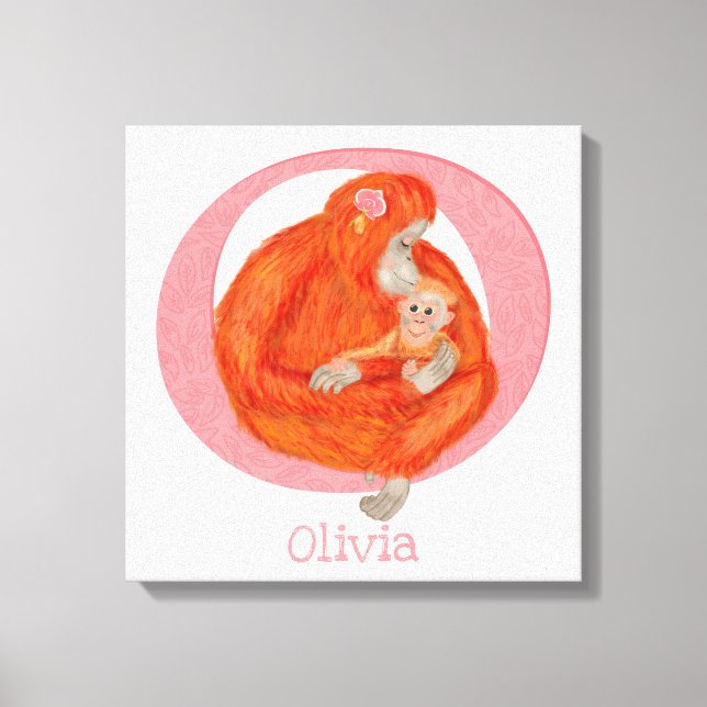 Animal ABC O ist für den Druck von Orang-utan-Lein Leinwanddruck (Vorderseite)