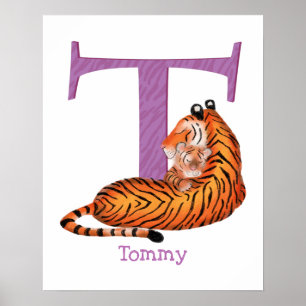 Animal ABC T is for tiger print Poster