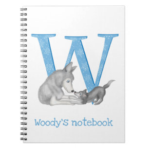 Animal ABC W ist für Wolf-Notizbuch Notizblock