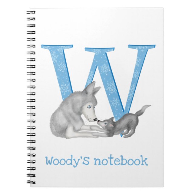 Animal ABC W ist für Wolf-Notizbuch Notizblock (Vorderseite)