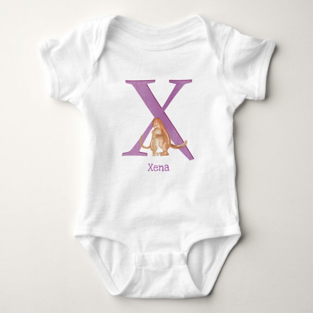 Animal ABC X ist für xerus Baby Bodysuit Baby Strampler (Vorderseite)