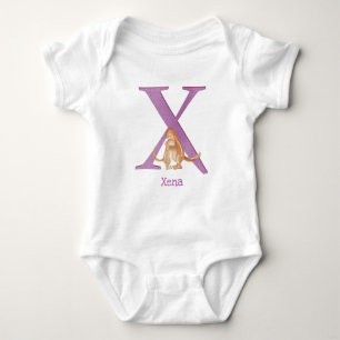 Animal ABC X ist für xerus Baby Bodysuit Strampler