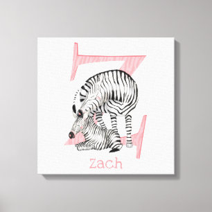 Animal ABC Z ist für Zebra Leinwand gedruckt