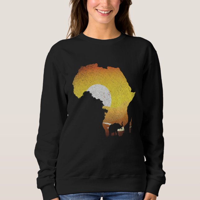 Animal Africa Safari Savanna Sunset Elephant Sweatshirt (Vorderseite)