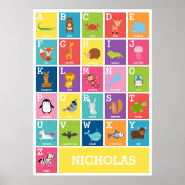 Animal Alphabet | Alphabet Wall Art Poster