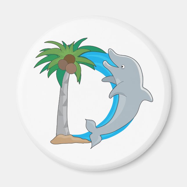 Animal Alphabet Dolphin Magnet (Vorne)