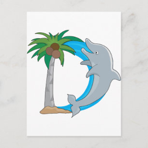 Animal Alphabet Dolphin Postkarte
