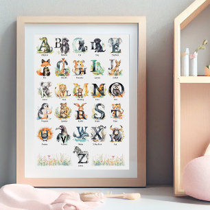 Animal Alphabet   Kinderzimmer Art Poster