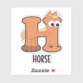 Animal Alphabet Letter - H (Pferd) Aufkleber