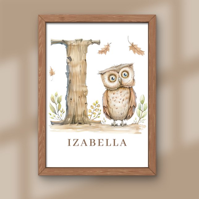 Animal Alphabet Letter I Kids Name Owl Poster (Von Creator hochgeladen)