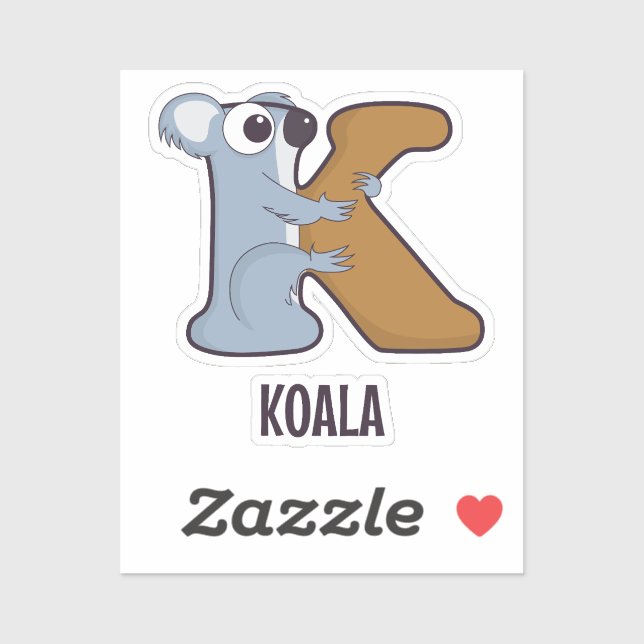 Animal Alphabet Letter - K (Koala) Aufkleber (Blatt)