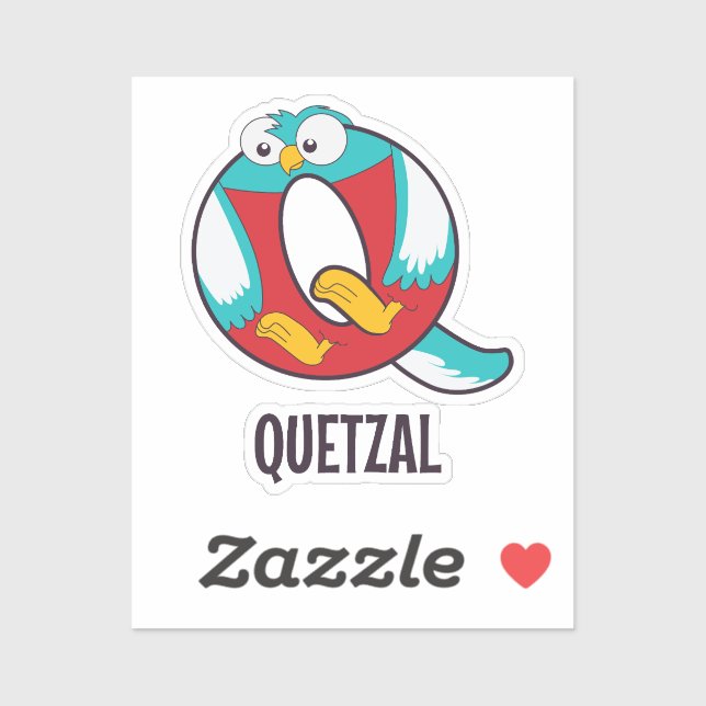 Animal Alphabet Letter - Q (quetzal) Aufkleber (Blatt)