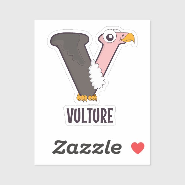 Animal Alphabet Letter - V ( Vulture) Aufkleber (Blatt)