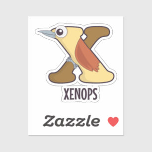 Animal Alphabet Letter - X (Xenops) Aufkleber