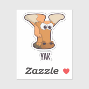Animal Alphabet Letter - Y (Yak) Aufkleber