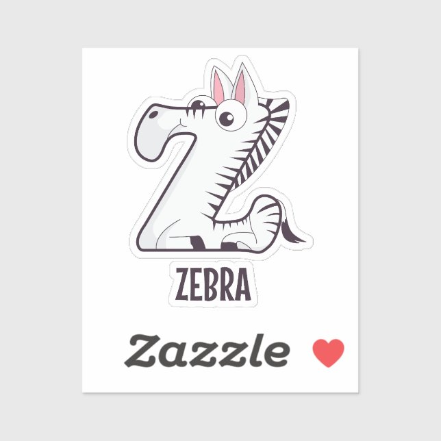 Animal Alphabet Letter - Z (Zebra) Aufkleber (Blatt)
